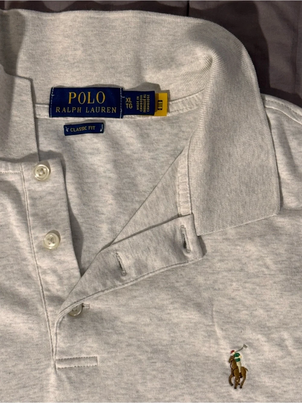 Ralph Lauren Men’s Light Gray Polo Shirt with Embroidered Pony